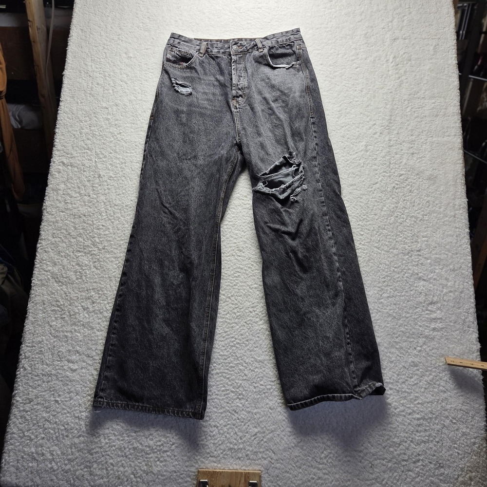 Diesel 1955-FS2 Jeans Mens 33x31 Charcoal Relaxed Straight Distressed Denim